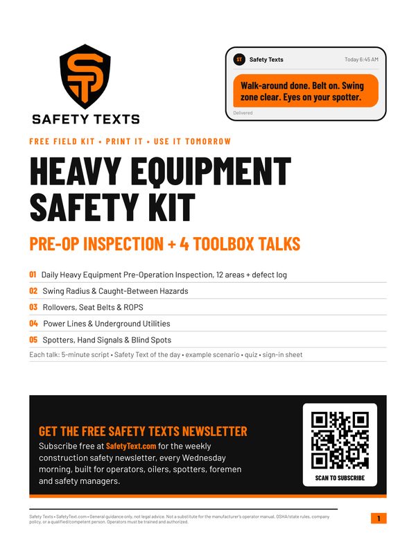 Heavy Equipment Safety Kit cover